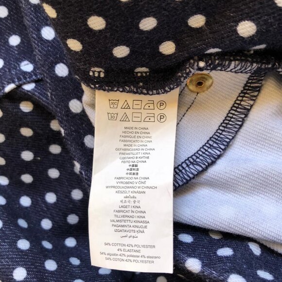 Michael, Michael Kors, Navy Blue w/White Polka Dot, Stretch Ponte Pants, Sz: Med - Picture 7 of 11